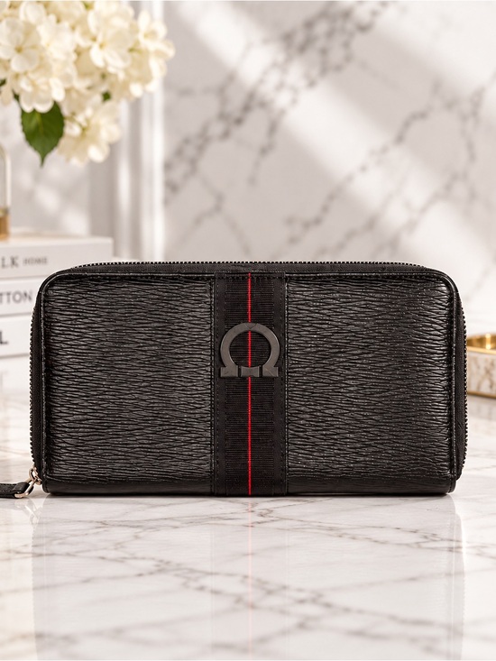 Salvatore Ferragamo Handbags - Salvatore Ferragamo Black Leather Zip Passport Travel Organizer Like New